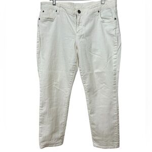 Kut from the Kloth Diana Women's White Denim stretch Cropped Cotton size 16W